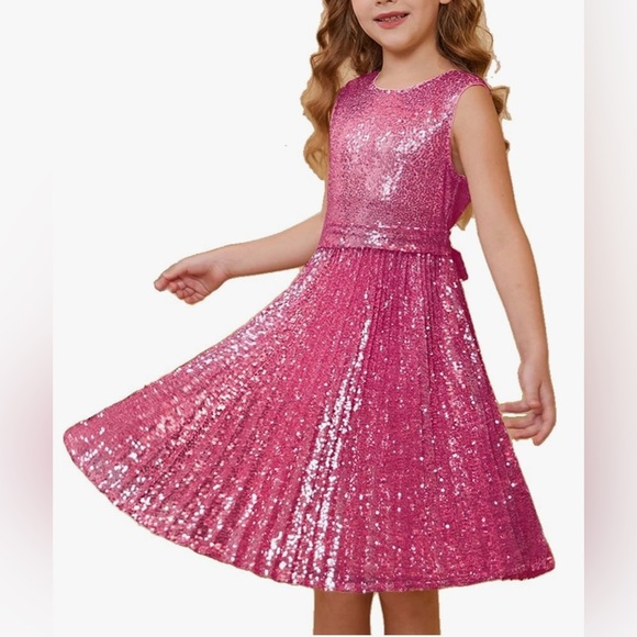 NWT Grace Karin Girls Sequin Dress Sleeveless Prom Party Formal Red Size 10Y - Picture 4 of 8